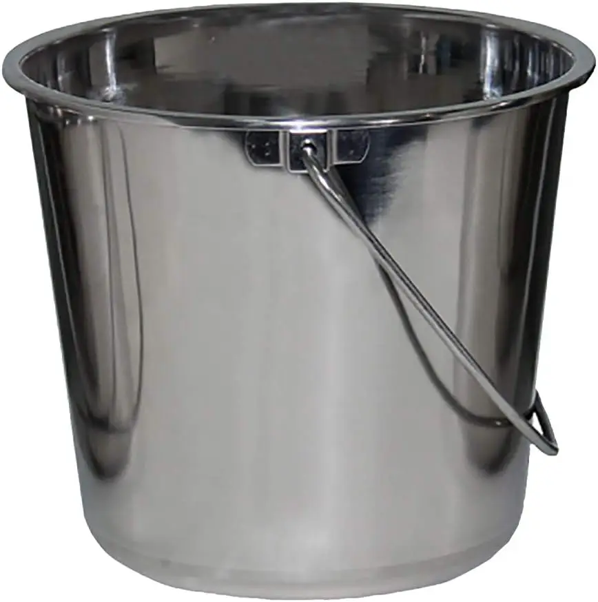 Stainless Steel Bucket 1 Gallon for Pets, Cleaning, Food Prep, Hanging on Fences
Stainless Steel Bucket 1 Gallon for Pets, Cleaning, Food Prep, Hanging on Fences