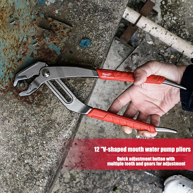 Milwaukee 12 inch V-shaped water pump pliers, mechanical and automotive maintenance, locking pliers heavy-duty fixture48-22-6212
Milwaukee 12 inch V-shaped water pump pliers, mechanical and automotive maintenance, locking pliers heavy-duty fixture48-22-6212