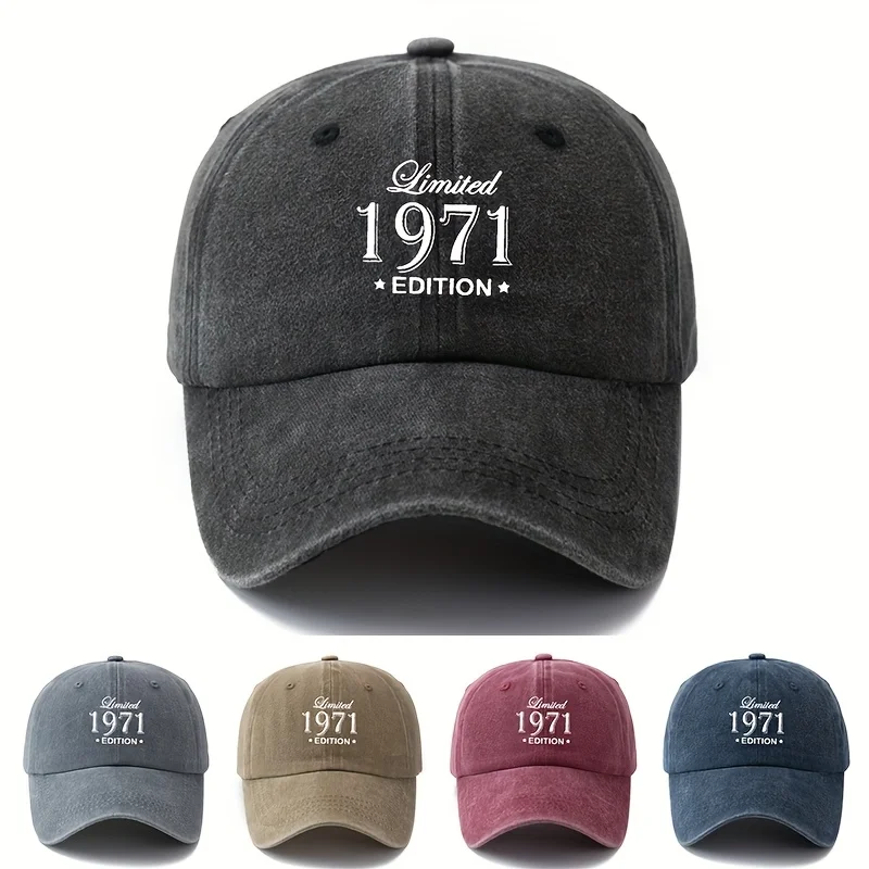 One Size Fits All Fashionable Baseball Cap with Printed Number 1971, Classic Vintage Washed Outdoor Lightweight Curved Brim Hat,
One Size Fits All Fashionable Baseball Cap with Printed Number 1971, Classic Vintage Washed Outdoor Lightweight Curved Brim Hat,
