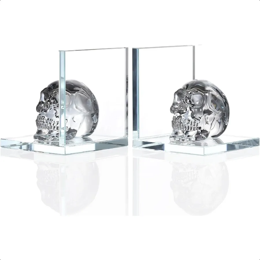 1 Pair Glass Book Ends with Black Crystal Skull L Shape Noid Decorative Bookends Bookshelf Apartment for Normal Bookshees Livin
1 Pair Glass Book Ends with Black Crystal Skull L Shape Noid Decorative Bookends Bookshelf Apartment for Normal Bookshees Livin