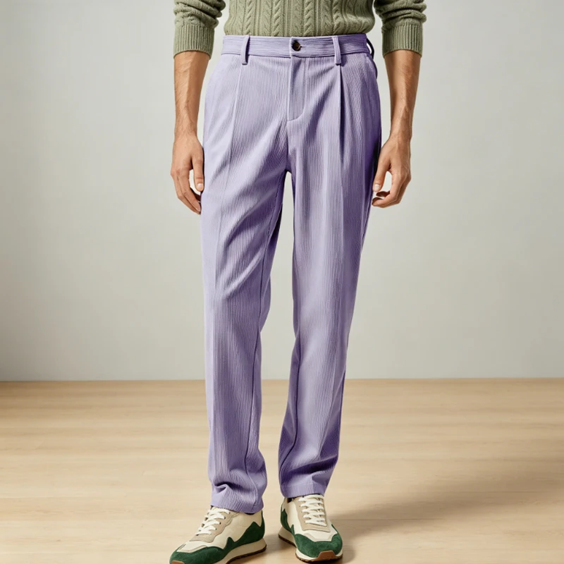 Vintage Men's Corduroy Pants Single Pleat High Waist Straight Fit Trousers Retro 70s Style Casual Pants for Daily Wear Street
Vintage Men's Corduroy Pants Single Pleat High Waist Straight Fit Trousers Retro 70s Style Casual Pants for Daily Wear Street