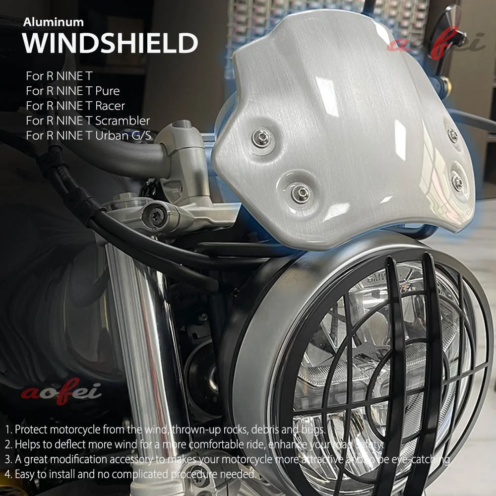 New Motorcycle Windshield Aluminum Wind Deflector Windscreen For BMW R NINE T Racer RNINET R9T Pure Scrambler Rninet Urban G/S
New Motorcycle Windshield Aluminum Wind Deflector Windscreen For BMW R NINE T Racer RNINET R9T Pure Scrambler Rninet Urban G/S