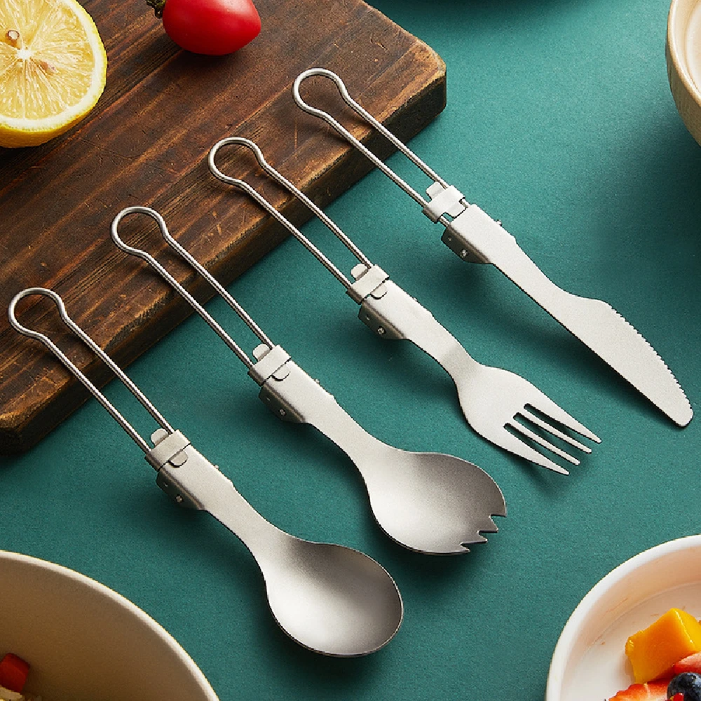Titanium Folding Spoon and Fork Set TA-1 Ultra Light Portable Camping Hiking Backpacking Compact Cutlery with Pouch
Titanium Folding Spoon and Fork Set TA-1 Ultra Light Portable Camping Hiking Backpacking Compact Cutlery with Pouch