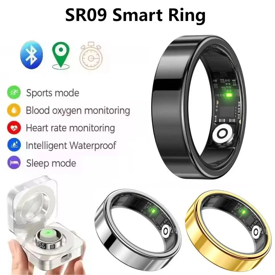 SR09 Smart Ring Health Tracker Bluetooth 5.1 Фитнес-кольцо Монитор сердечного ритма и кислорода в крови Мультиспортивные режимы для женщин и мужчин
SR09 Smart Ring Health Tracker Bluetooth 5.1 Фитнес-кольцо Монитор сердечного ритма и кислорода в крови Мультиспортивные режимы для женщин и мужчин