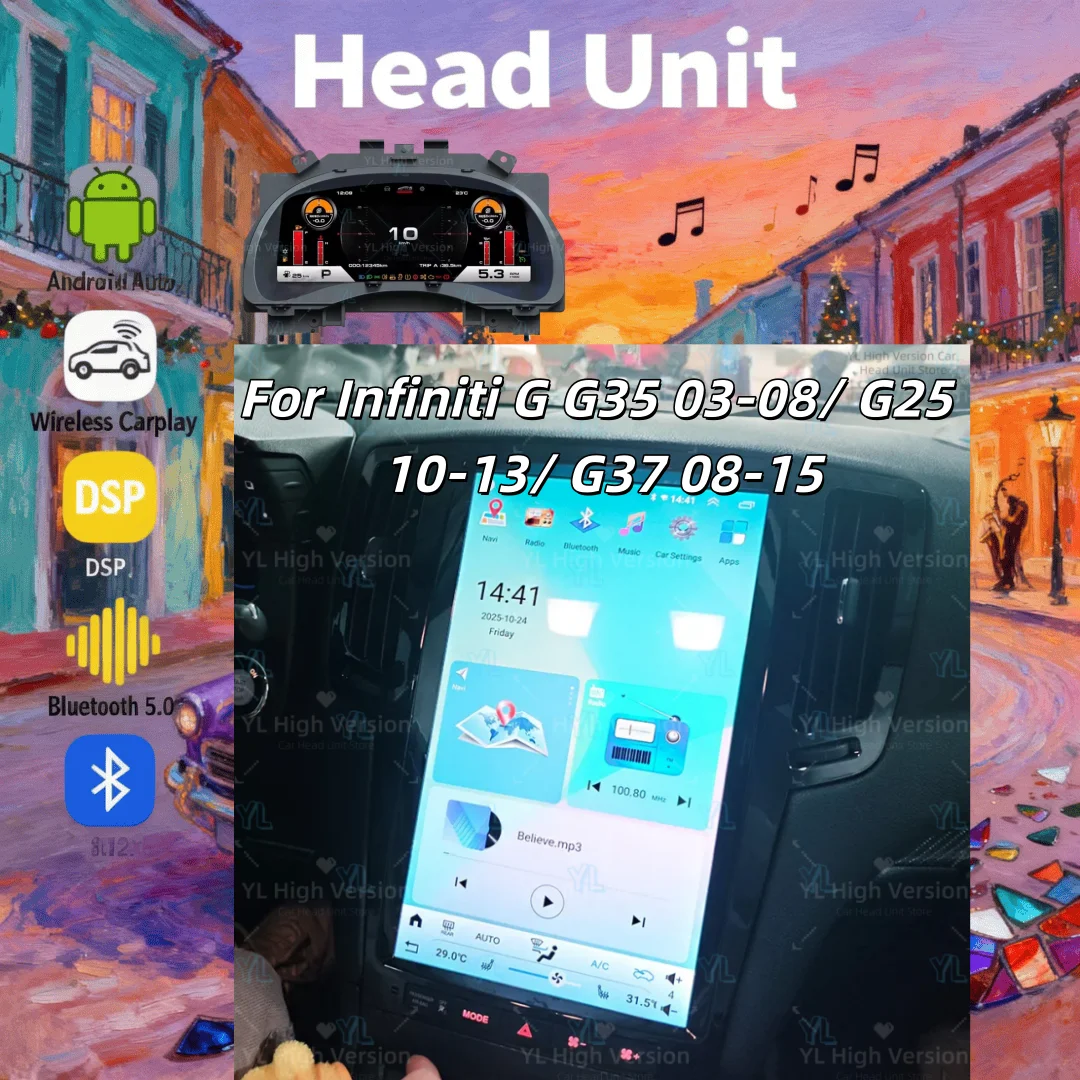 NEW Android 14 For Infiniti G4 G25 G35 G37 2003-2013 GPS Navigation Car Multimedia Video Player Carplay Auto BT 5.0 4G Upgrade
NEW Android 14 For Infiniti G4 G25 G35 G37 2003-2013 GPS Navigation Car Multimedia Video Player Carplay Auto BT 5.0 4G Upgrade