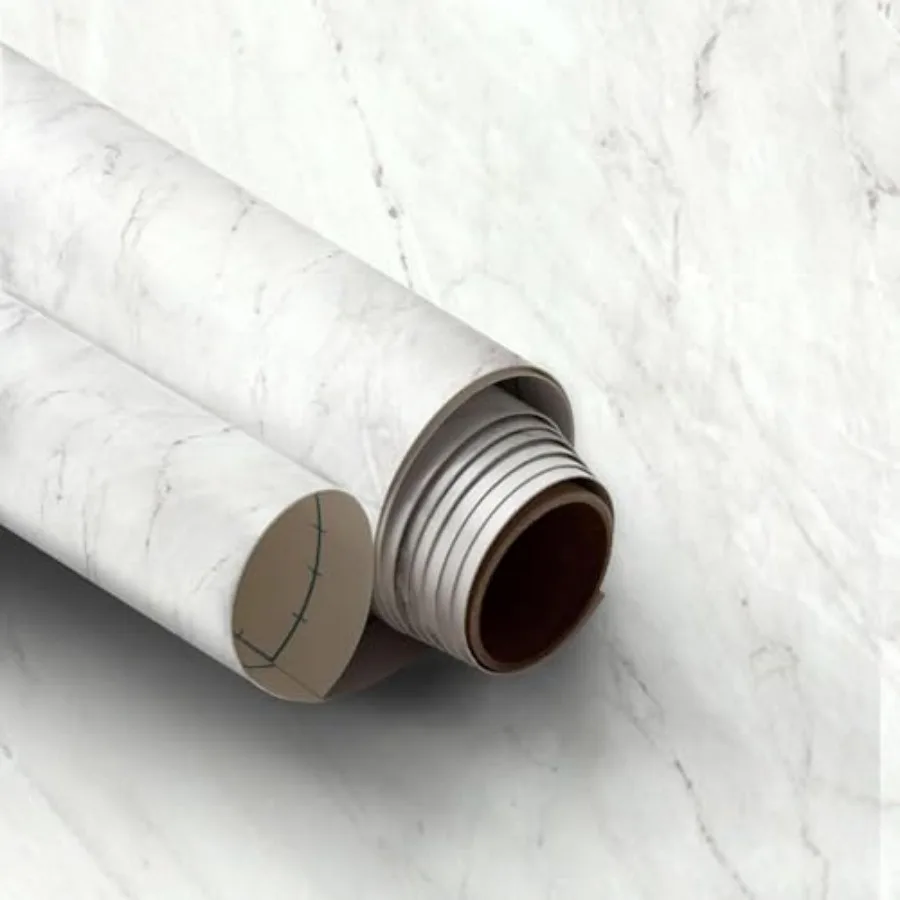 Kitchen Counters Bathroom Vanities Wrap: Stone White Marble Contact Paper, 24 x 118, 2 Pack, Thick Waterproof Vinyl, Peel and S
Kitchen Counters Bathroom Vanities Wrap: Stone White Marble Contact Paper, 24 x 118, 2 Pack, Thick Waterproof Vinyl, Peel and S