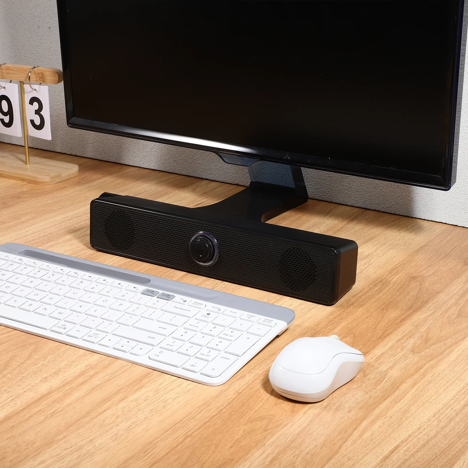 Small Sound Bar System for Desktop Computer Enhanced Stereo Sound Portable Home Soundbar Speaker for Music