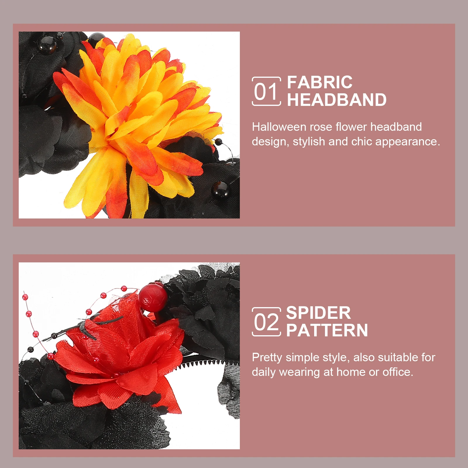 2Pcs Fabric Hairbands Halloween Rose Headband Women Accessories Stylish Women Headband Party Headdress Hair Tools
2Pcs Fabric Hairbands Halloween Rose Headband Women Accessories Stylish Women Headband Party Headdress Hair Tools