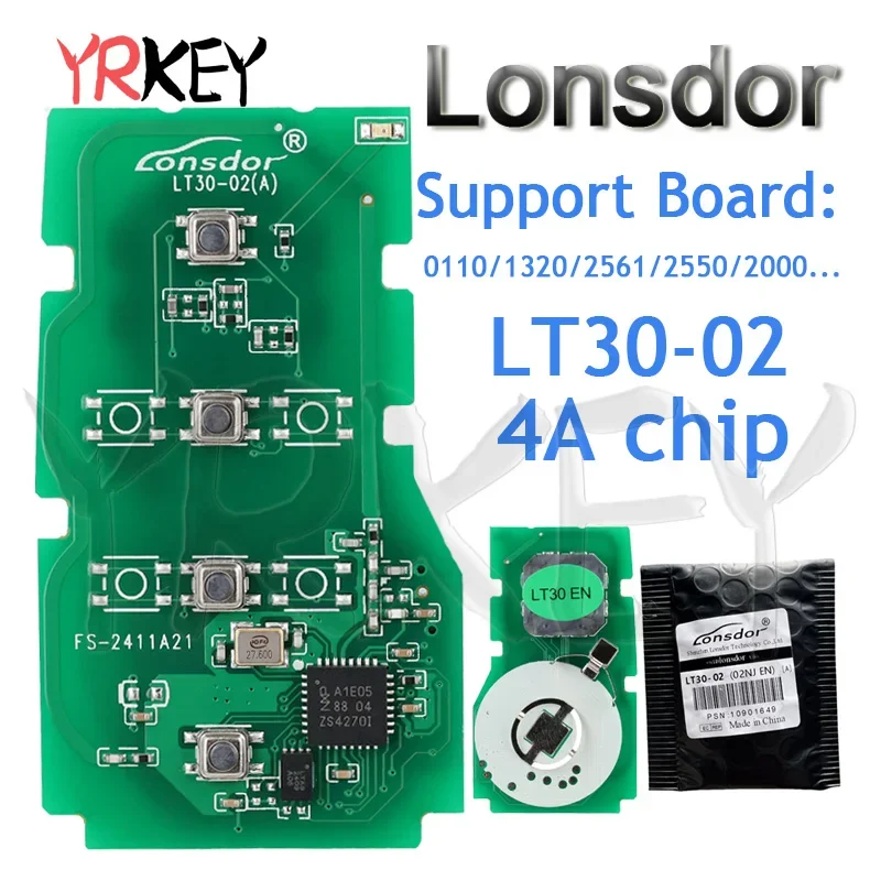 Lonsdor LT30-02 for Toyota Camry Corolla Levin Allion 312.09/314.35MHz Universal 4A Smart Key PCB Work with KH100+ K518 Series
Lonsdor LT30-02 for Toyota Camry Corolla Levin Allion 312.09/314.35MHz Universal 4A Smart Key PCB Work with KH100+ K518 Series