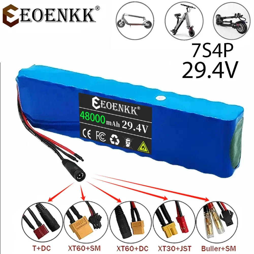 7S4P 24V 48000mAh 29.4V Electric Scooter Battery Lithium Electric Scooter 500W Electric Scooter Battery 29.4V 7S4P Battery
7S4P 24V 48000mAh 29.4V Electric Scooter Battery Lithium Electric Scooter 500W Electric Scooter Battery 29.4V 7S4P Battery