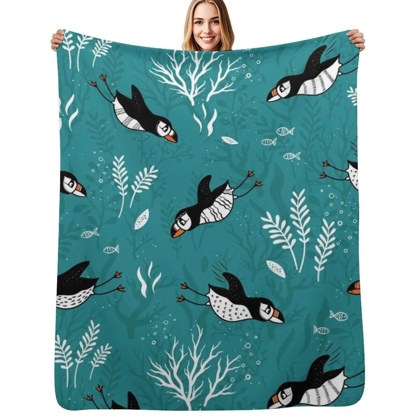 Puffin under water Throw Blanket Thin Soft Blanket for Summer Night Sleeping
Puffin under water Throw Blanket Thin Soft Blanket for Summer Night Sleeping