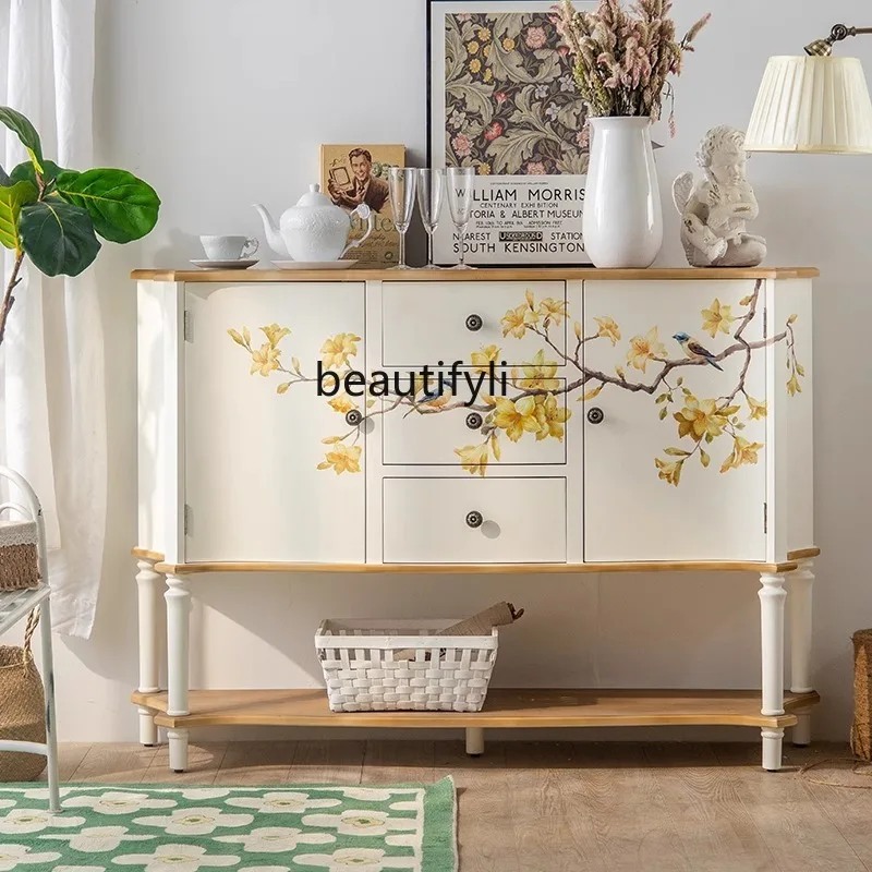 New Chinese-style painted solid wood porch cabinet enters the entrance hall, partition decorative cabinet, TV cabinet, retro
New Chinese-style painted solid wood porch cabinet enters the entrance hall, partition decorative cabinet, TV cabinet, retro