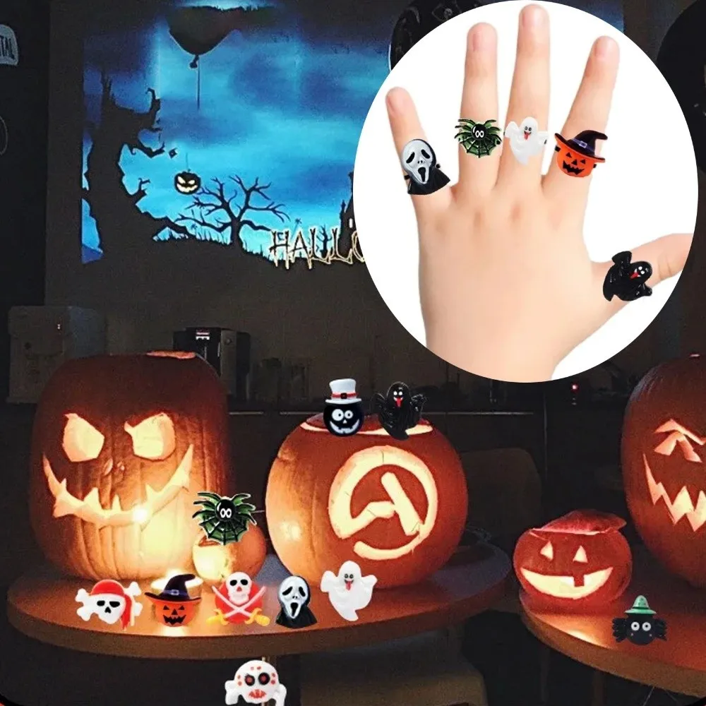 10Pcs Spider Diy Halloween Ring Decoration Wizard Hat Halloween Theme Ring Resin Tooth Ghost Finger Ring All Saints' Day
10Pcs Spider Diy Halloween Ring Decoration Wizard Hat Halloween Theme Ring Resin Tooth Ghost Finger Ring All Saints' Day