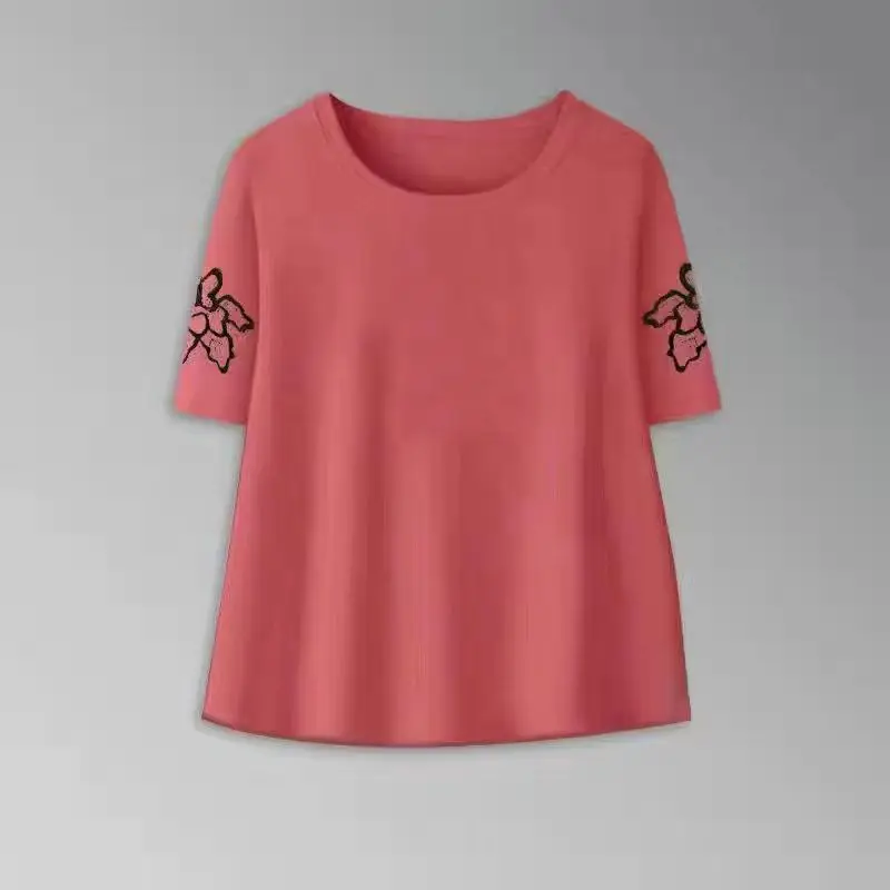 Women's Clothing Office Lady Casual Pullovers Round Neck Loose Printing Comfortable Solid Color Short Sleeve Simplicity T-Shirts
Women's Clothing Office Lady Casual Pullovers Round Neck Loose Printing Comfortable Solid Color Short Sleeve Simplicity T-Shirts