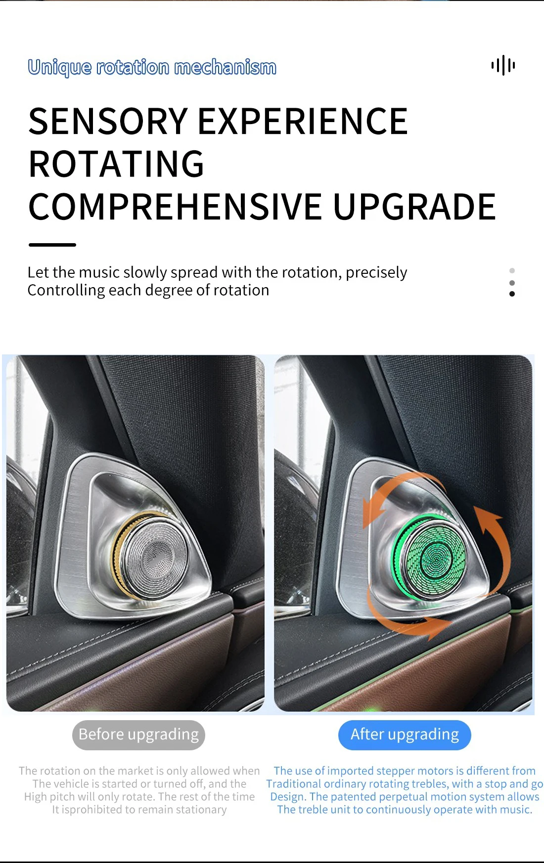 For Mercedes Benz GLE/GLS-class W167 64 Colors 4D permanently Rotating Tweeter Speaker Atmosphere Lighting
For Mercedes Benz GLE/GLS-class W167 64 Colors 4D permanently Rotating Tweeter Speaker Atmosphere Lighting
