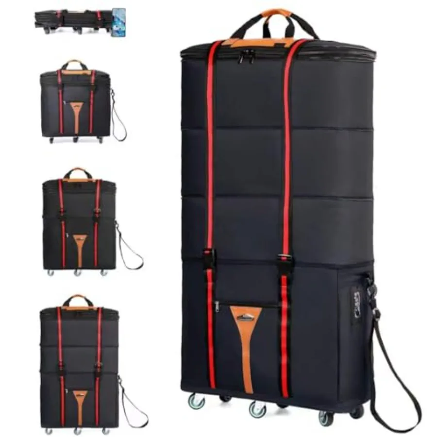 Expandable Foldable Travel Bag with Wheels Collapsible Rolling Luggage Bag Large Capacity Suitcase Duffel Bag for Men Women
Expandable Foldable Travel Bag with Wheels Collapsible Rolling Luggage Bag Large Capacity Suitcase Duffel Bag for Men Women