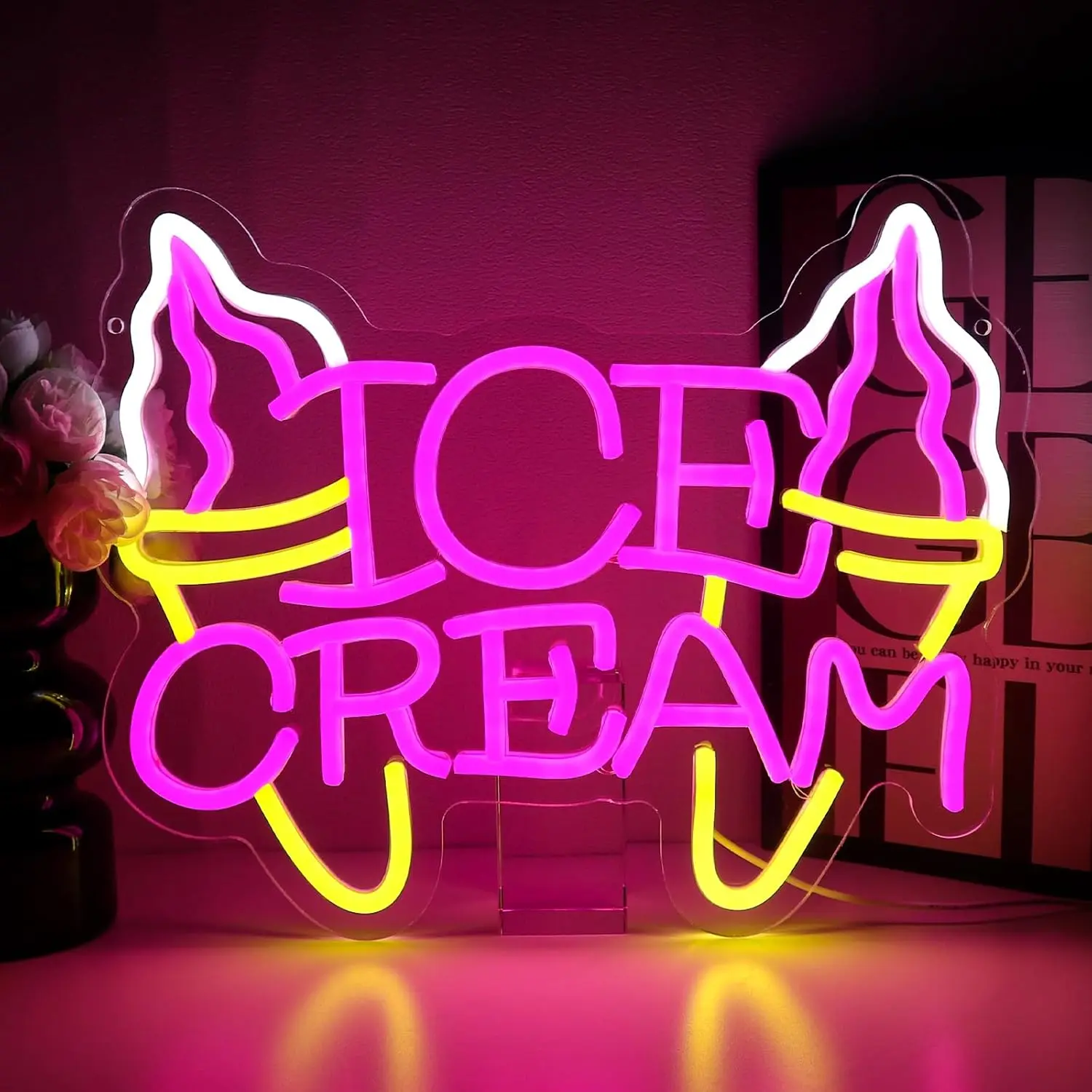 Ice Cream Neon Sign Business Art Wall Light USB LED Light for Frozen Yogurt Snack Bar Dessert Shop Bar Restaurant Decoration
Ice Cream Neon Sign Business Art Wall Light USB LED Light for Frozen Yogurt Snack Bar Dessert Shop Bar Restaurant Decoration