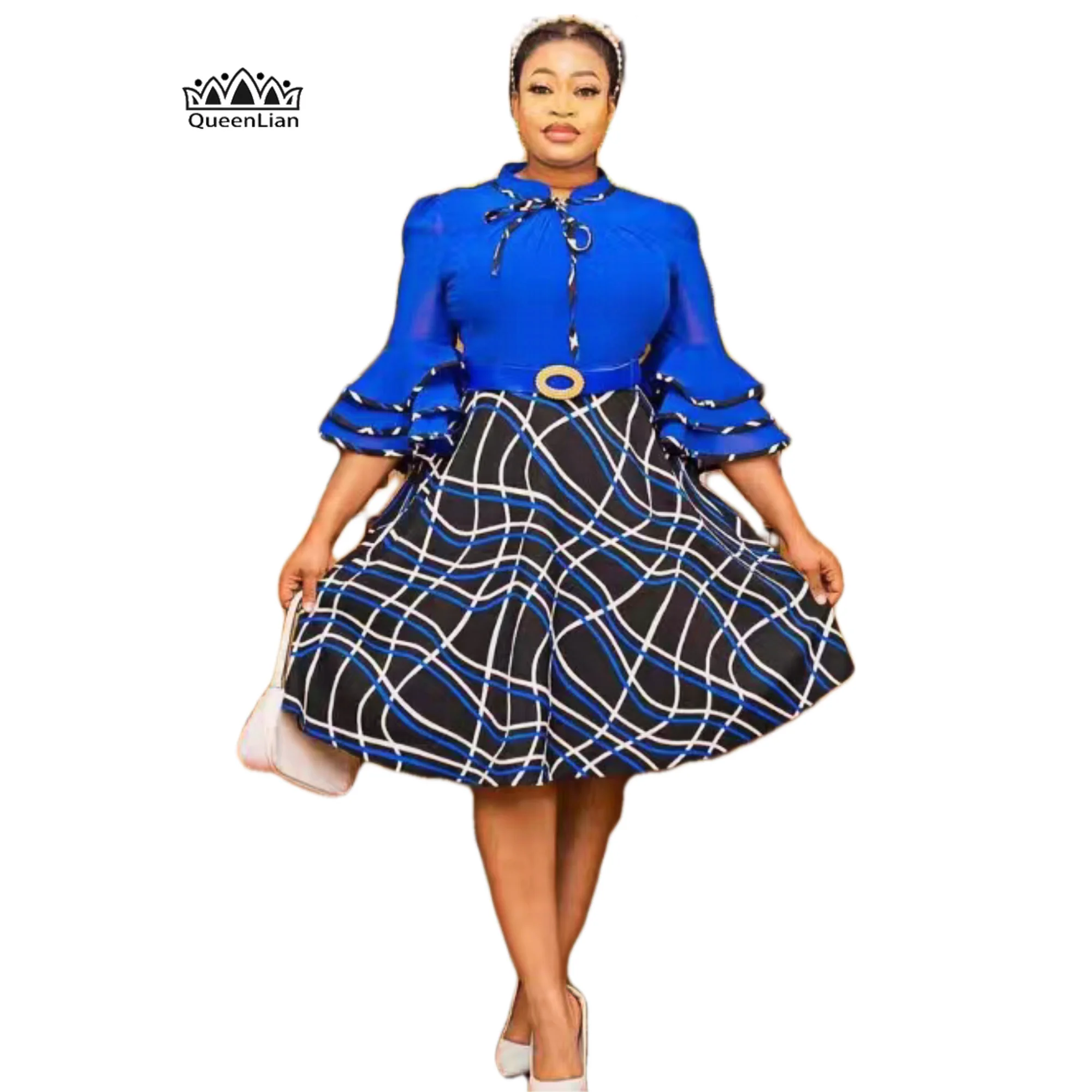 Chiffon Patchwork Elastic Fabric Printed Waistband Large Skirt with Flared Sleeves African Fashion Women's Dress
Chiffon Patchwork Elastic Fabric Printed Waistband Large Skirt with Flared Sleeves African Fashion Women's Dress