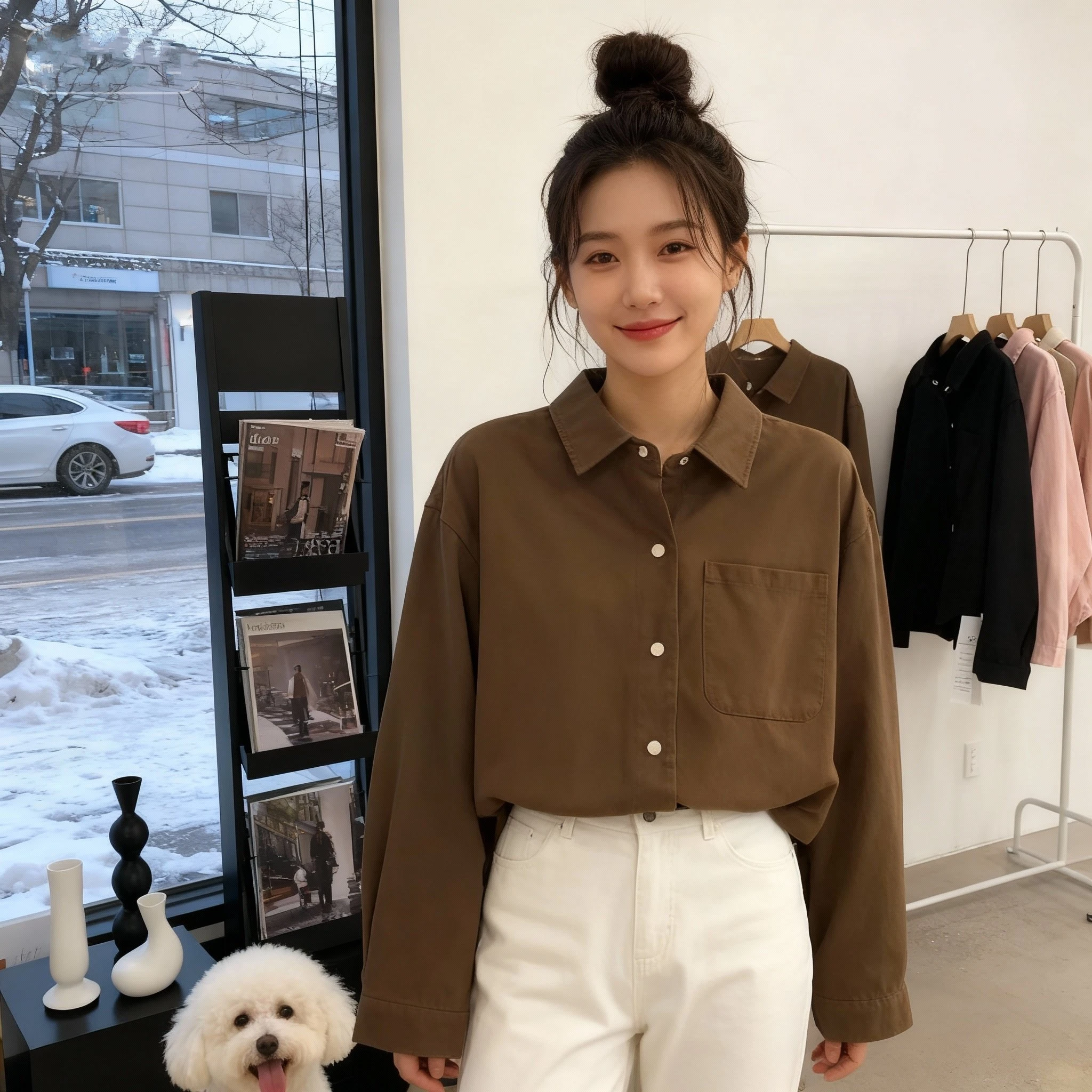 Ele Simple Collar Long Sve Women's irt Single Button Cardigan Outerwear Autumn Winter New Sle Casual Faion
Ele Simple Collar Long Sve Women's irt Single Button Cardigan Outerwear Autumn Winter New Sle Casual Faion