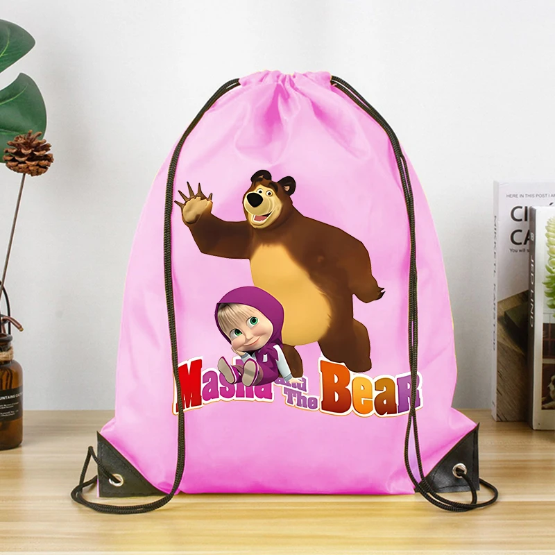 Mashas and The Bears Drawstring Backpack Cartoon Character Print Polyester Handbags Kawaii Portable Large Capacity Storage Bags
Mashas and The Bears Drawstring Backpack Cartoon Character Print Polyester Handbags Kawaii Portable Large Capacity Storage Bags