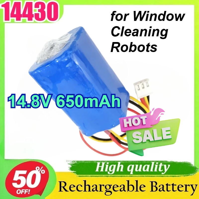 14430 14.8V 4S1P 650mAh 9.62Wh Rechargeable Lithium Battery Pack for Window Cleaning Robots Battery
14430 14.8V 4S1P 650mAh 9.62Wh Rechargeable Lithium Battery Pack for Window Cleaning Robots Battery