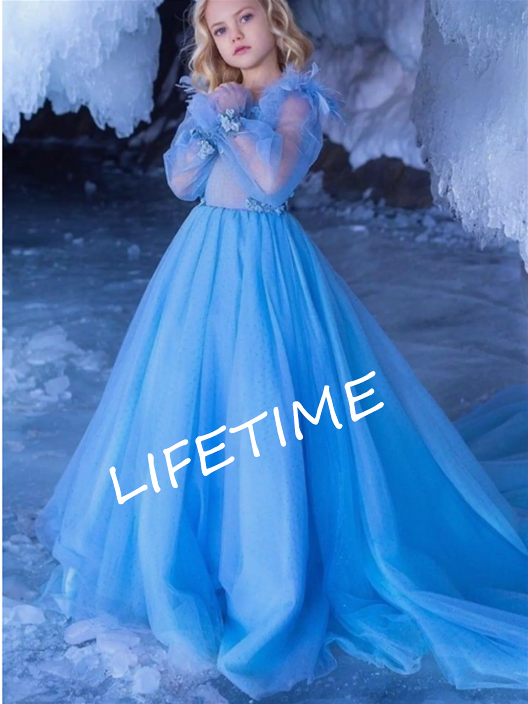 Blue Elegant Flower Girl Dress Kids Birthday Appliques Long Sleeve Princess Floor Length Court Train Tulle Wedding Evening Dress
Blue Elegant Flower Girl Dress Kids Birthday Appliques Long Sleeve Princess Floor Length Court Train Tulle Wedding Evening Dress