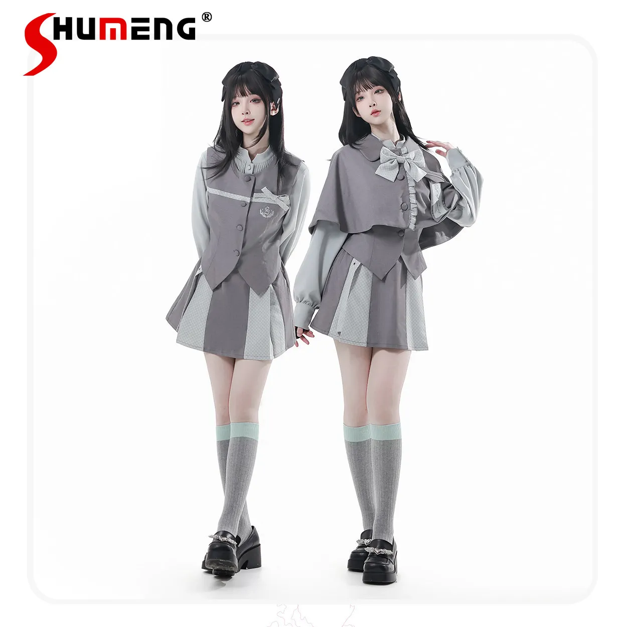 Spring New College Style Original Design Skirt Set Sweet Cool Girls Fashion Y2K Cape Long Sleeve Shirt Skirt Vest Jacket Outfit
Spring New College Style Original Design Skirt Set Sweet Cool Girls Fashion Y2K Cape Long Sleeve Shirt Skirt Vest Jacket Outfit