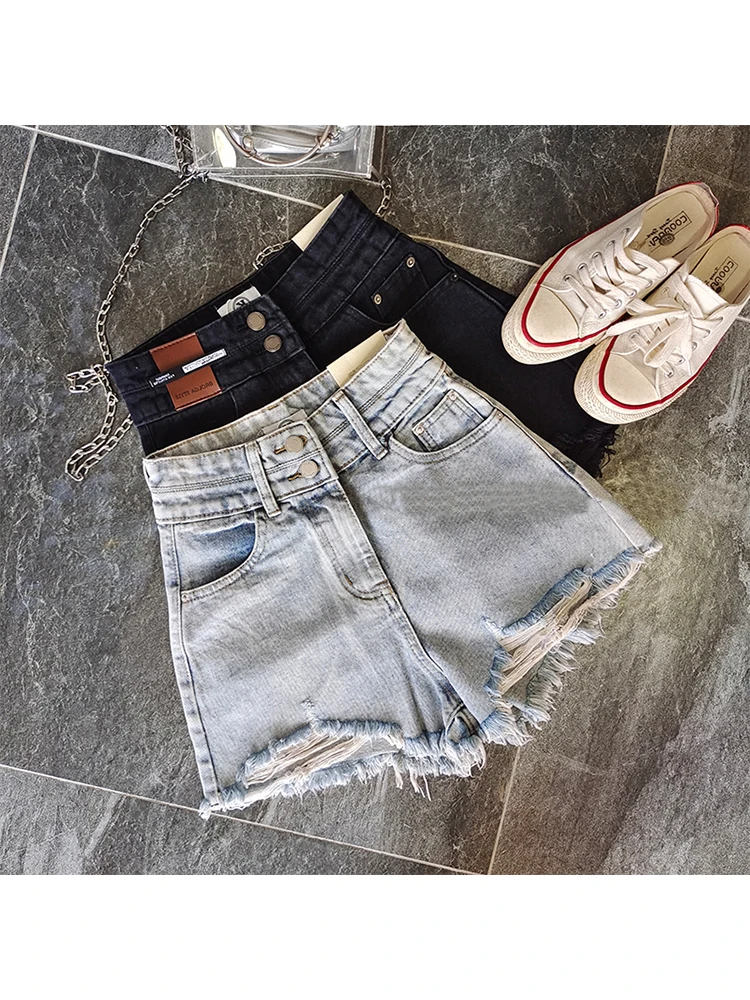 Women's Blue Denim Shorts High Waist Tassel Shorts Jeans Y2k Korean Mini Ripped Jeans Shorts Harajuku 90s 2000s Clothes Summer
Women's Blue Denim Shorts High Waist Tassel Shorts Jeans Y2k Korean Mini Ripped Jeans Shorts Harajuku 90s 2000s Clothes Summer
