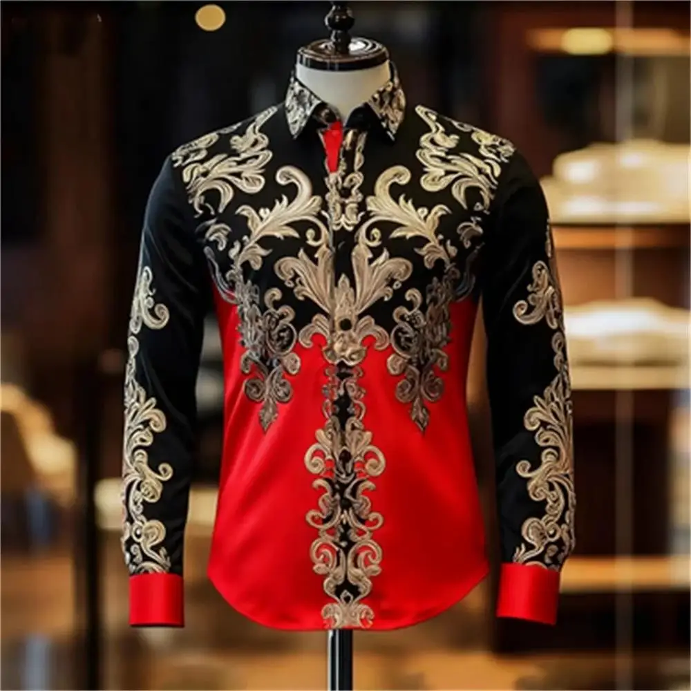 New men's satin floral shirt, lightweight, luxurious, high-end, business banquet shirt,
New men's satin floral shirt, lightweight, luxurious, high-end, business banquet shirt,