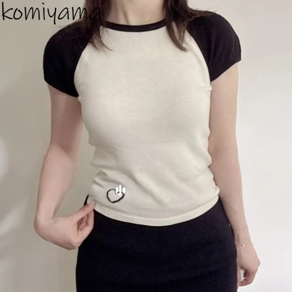 Вязаная вышивка, ropa de mujer, женская одежда с короткими рукавами, японская одежда с круглым вырезом, новинка 2025 года, милая футболка, летние футболки
Вязаная вышивка, ropa de mujer, женская одежда с короткими рукавами, японская одежда с круглым вырезом, новинка 2025 года, милая футболка, летние футболки