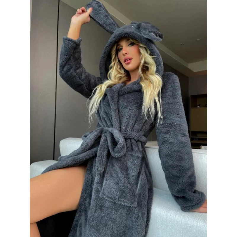 Foreign Trade Long Ear Cartoon Cute Sweatshirt Leisure Hooded Nightgown Long Sleeve Lace-up Style Hotel BathrobeYY0011
Foreign Trade Long Ear Cartoon Cute Sweatshirt Leisure Hooded Nightgown Long Sleeve Lace-up Style Hotel BathrobeYY0011