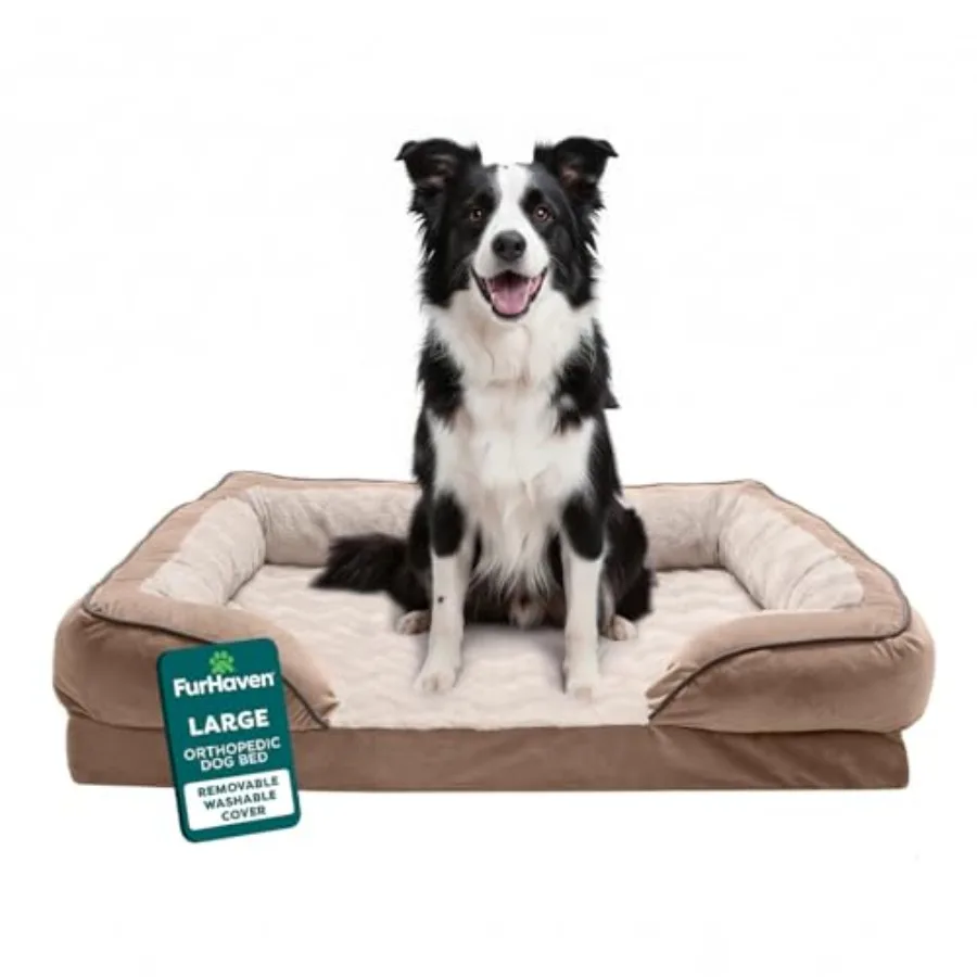 Orthopedic Dog Bed for/ Dogs w/ Removable Bolsters and Washable Cover For Dogs Up to 55 lbs - Plush and Velvet Waves Perfect Co
Orthopedic Dog Bed for/ Dogs w/ Removable Bolsters and Washable Cover For Dogs Up to 55 lbs - Plush and Velvet Waves Perfect Co