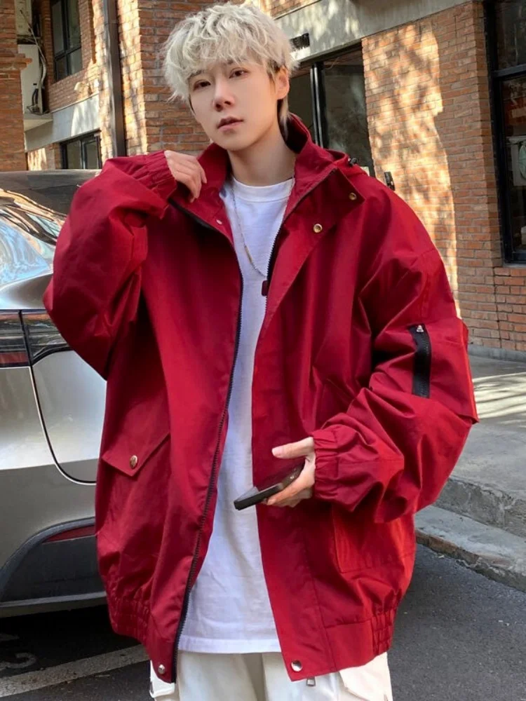 Ankang Red Men's Outdoor Jaet Spring Autumn Large ket Workwear Hooded Casual Faion Brand Street Sle Youth Coat
Ankang Red Men's Outdoor Jaet Spring Autumn Large ket Workwear Hooded Casual Faion Brand Street Sle Youth Coat