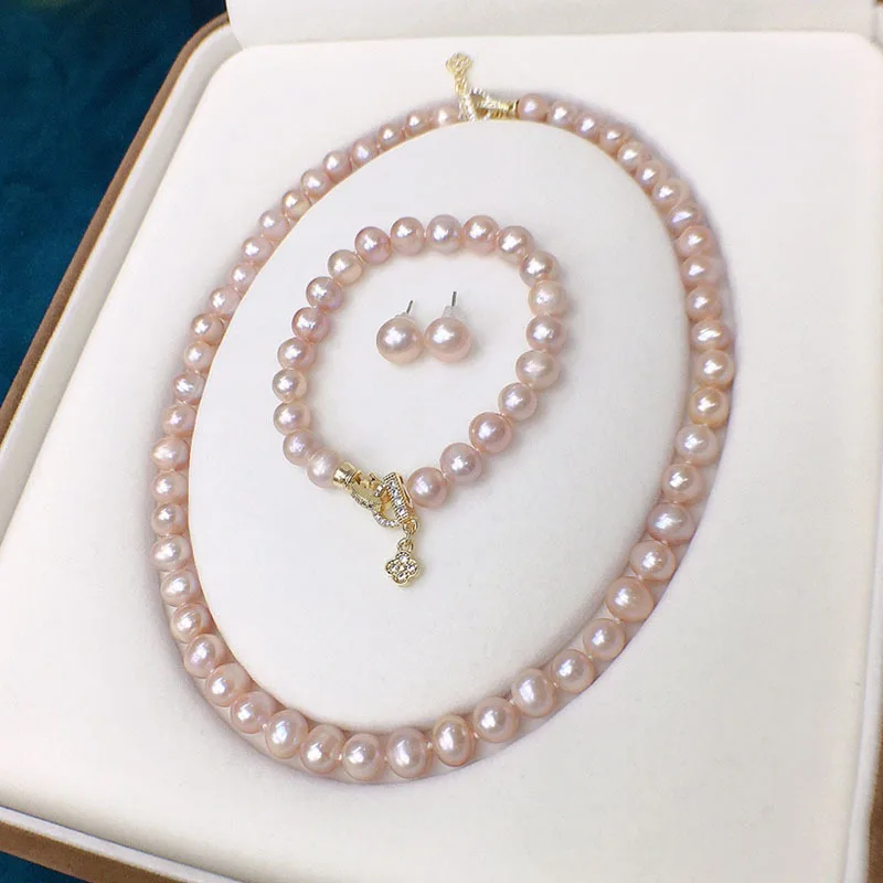 Gazing Jewelry Natural Freshwater Pearl Necklace, Bracelet and Earrings Set, Women's Accessories, High-end Jewelry, Wedding Gift
Gazing Jewelry Natural Freshwater Pearl Necklace, Bracelet and Earrings Set, Women's Accessories, High-end Jewelry, Wedding Gift