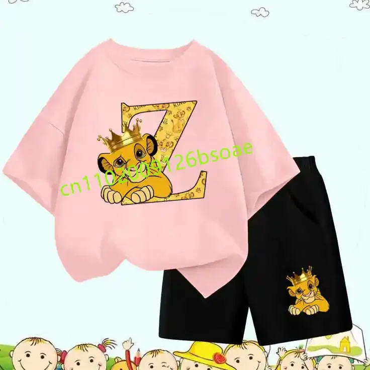 Letter A-Z Printed Tee Shorts Suit Soft Summer Baby Tops Cloths Shorts Toddler Suit Lion King Disney Short Sleeve T-shirt Pants
Letter A-Z Printed Tee Shorts Suit Soft Summer Baby Tops Cloths Shorts Toddler Suit Lion King Disney Short Sleeve T-shirt Pants