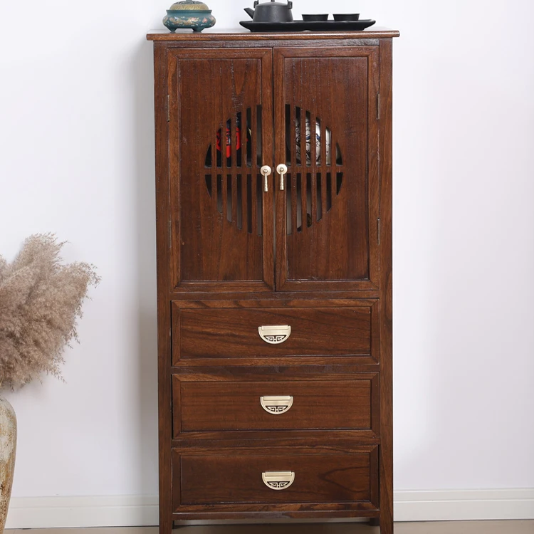 New Chinese wine cabinet all solid wood household bedroom storage modern simple double door overall
New Chinese wine cabinet all solid wood household bedroom storage modern simple double door overall