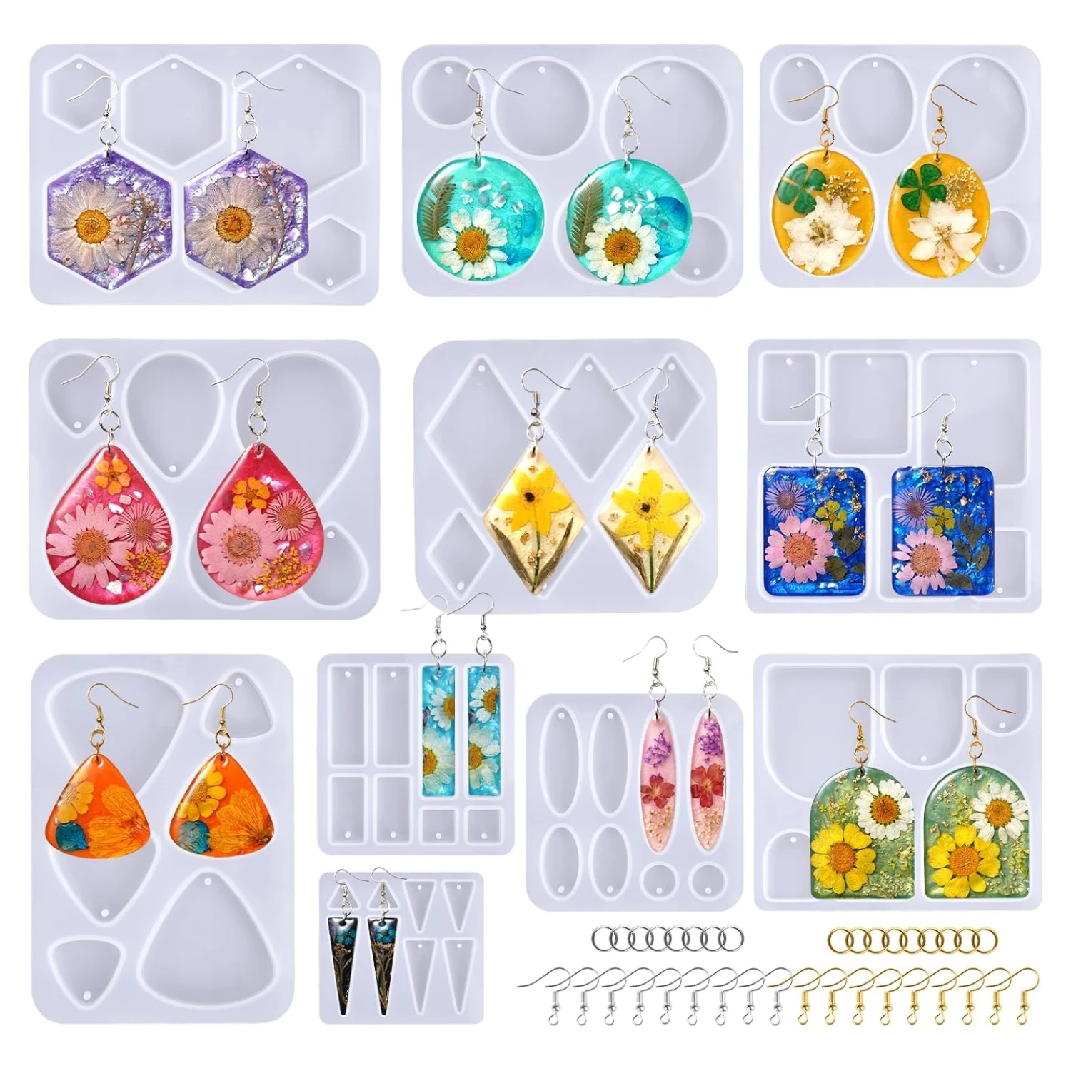 11Pcs Geometric Resin Molds for Earrings & Pendants – DIY Silicone Molds for Epoxy & UV Resin Jewelry Making
11Pcs Geometric Resin Molds for Earrings & Pendants – DIY Silicone Molds for Epoxy & UV Resin Jewelry Making