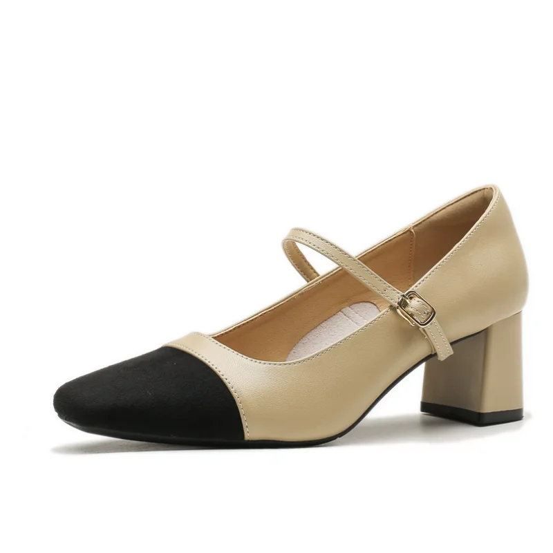 Belts Buckle Shoes for Women Square Toe Chunky High Heels Mixed Colors Front Strap Mary Janes Shallow Zapatos Mujer Sewing Lines
Belts Buckle Shoes for Women Square Toe Chunky High Heels Mixed Colors Front Strap Mary Janes Shallow Zapatos Mujer Sewing Lines