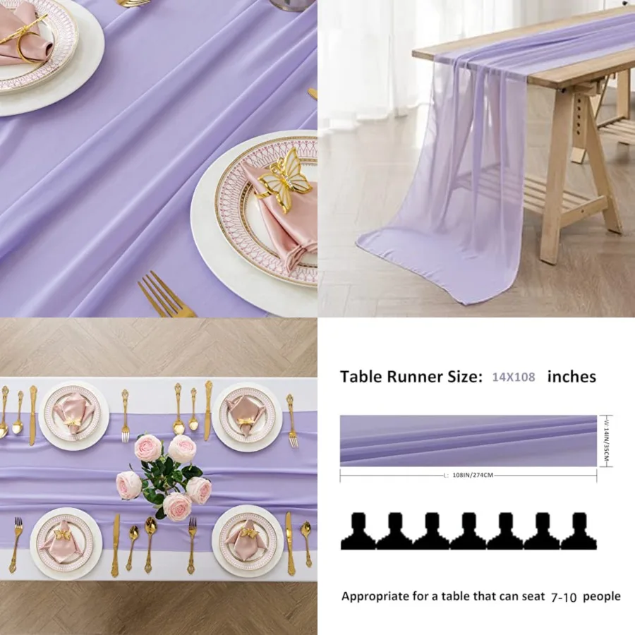 12Pack 9Feet Chiffon Table Runner 14x108 Inch Sheer Romantic Table Runner for Wedding Birthday Party Bridal Shower Outdoor Deco
12Pack 9Feet Chiffon Table Runner 14x108 Inch Sheer Romantic Table Runner for Wedding Birthday Party Bridal Shower Outdoor Deco