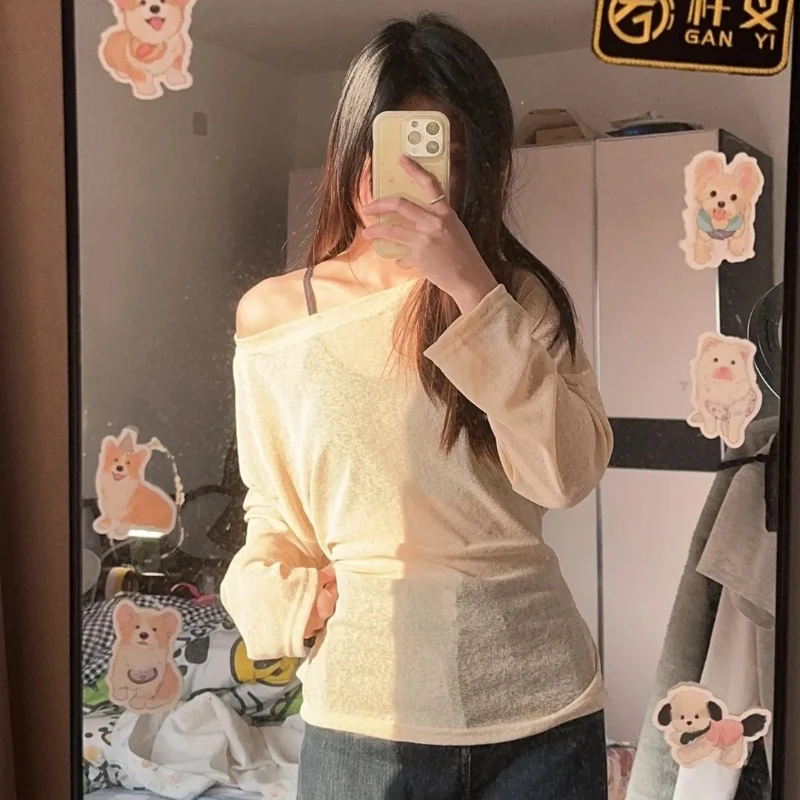 Long Sleeved Slim Fit Loose T-shirt Summer New Y2k Sun Protection Cover Up Women Oulder Bared Asymmetrical Korean Trendy Top
Long Sleeved Slim Fit Loose T-shirt Summer New Y2k Sun Protection Cover Up Women Oulder Bared Asymmetrical Korean Trendy Top
