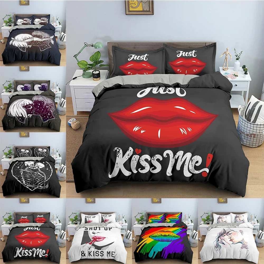 Red Lips Duvet Cover Set Love Kiss Pattern Quilt Cover Romantic Bedding Set Valentines Day Gift 3D Mouth Print Comforter Cover
Red Lips Duvet Cover Set Love Kiss Pattern Quilt Cover Romantic Bedding Set Valentines Day Gift 3D Mouth Print Comforter Cover