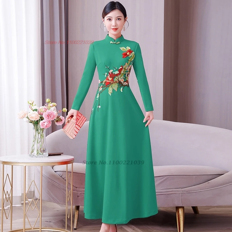 2026 vietnam traditional dress improved qipao traditional flower embroidery vietnam folk dress retro banquet evening qipao dress
2026 vietnam traditional dress improved qipao traditional flower embroidery vietnam folk dress retro banquet evening qipao dress