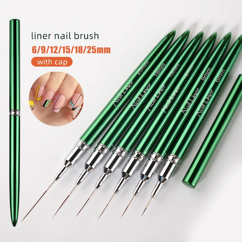 Sweet-Z 6/9/12/15/18/25MM Liner Nail Brush Green Rod Art Striping Brushes Detail Painting Pen Gel Tools For manicure Wholesale
Sweet-Z 6/9/12/15/18/25MM Liner Nail Brush Green Rod Art Striping Brushes Detail Painting Pen Gel Tools For manicure Wholesale