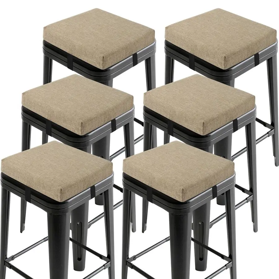 Set of 6 Bar Stool Cushions Square NonSlip Cushions for Bar Stools with Ties Small Seat Pads with Washable Cover 12 x 12 Beige
Set of 6 Bar Stool Cushions Square NonSlip Cushions for Bar Stools with Ties Small Seat Pads with Washable Cover 12 x 12 Beige