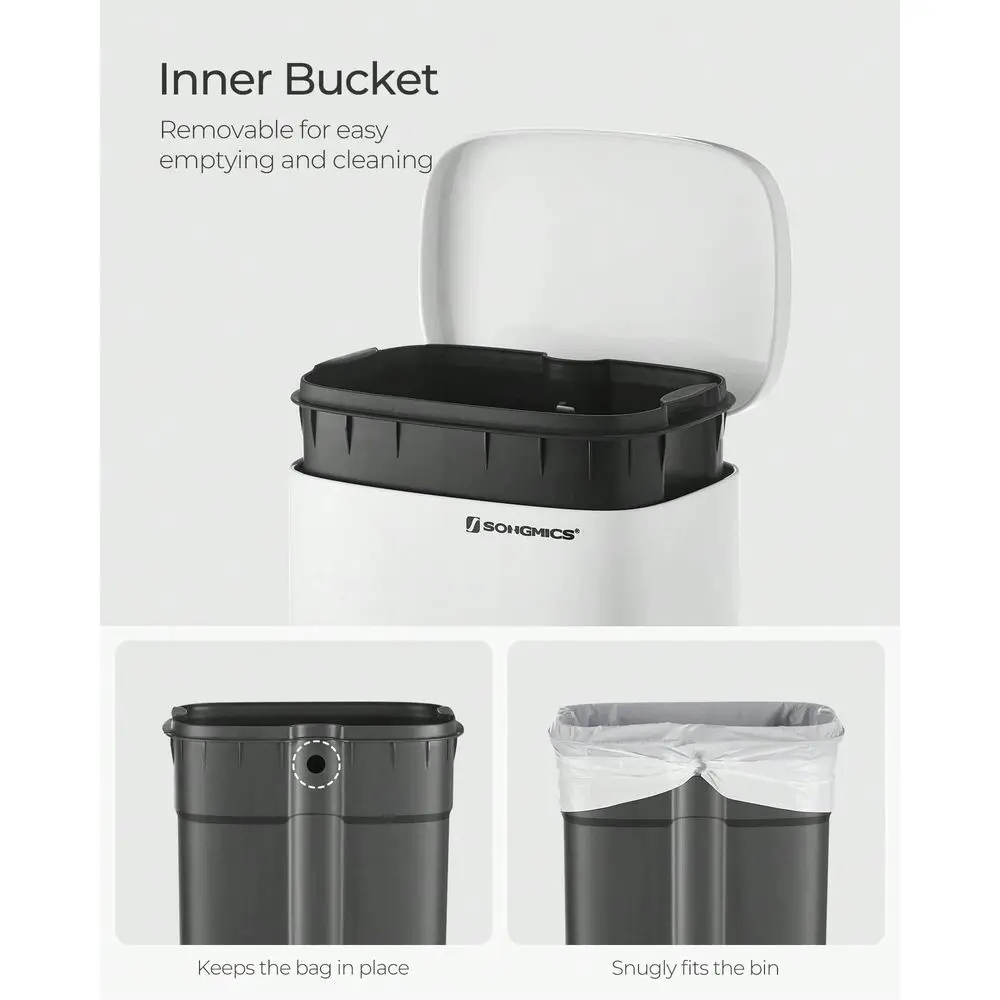 Trash Can With Lid, Waste Bin, 8 Gallon 30L Garbage Can, Stainless Steel Small Waste Bin With Step Pedal And Inner Bucket, Soft
Trash Can With Lid, Waste Bin, 8 Gallon 30L Garbage Can, Stainless Steel Small Waste Bin With Step Pedal And Inner Bucket, Soft