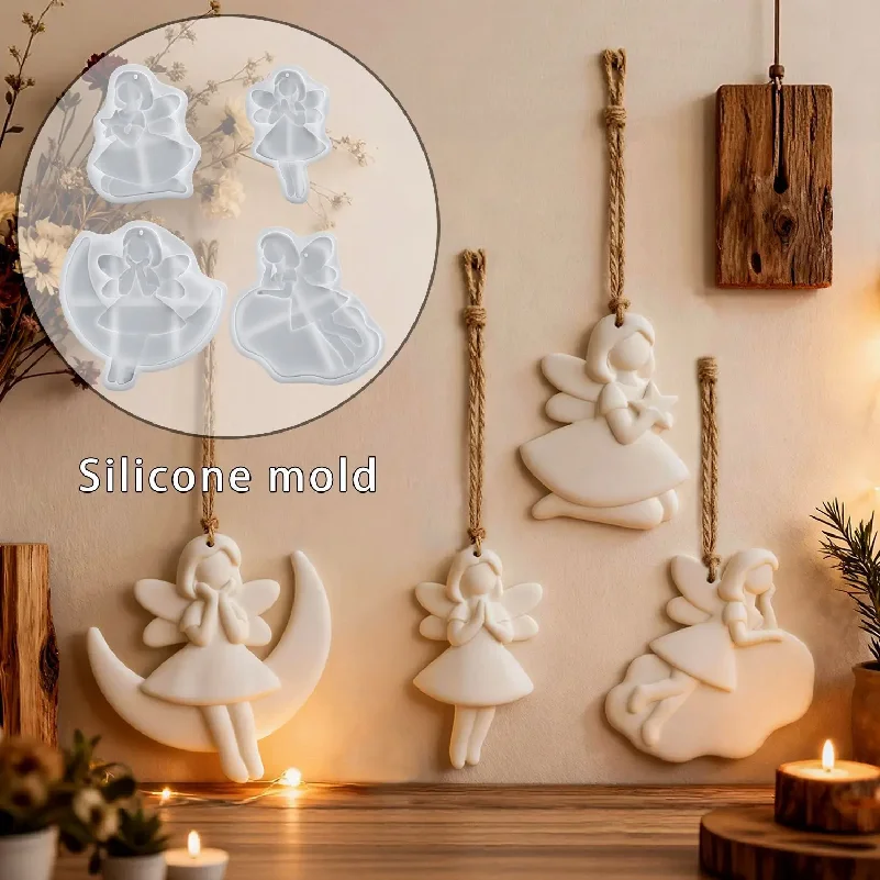 DIY little girl star pendant resin mold, cute little angel ornament plaster silicone mold, desktop storage
DIY little girl star pendant resin mold, cute little angel ornament plaster silicone mold, desktop storage