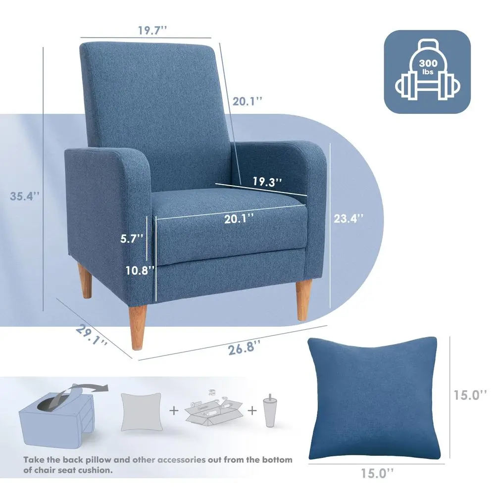 Modern Upholstered Accent Chair Armchair with Pillow, Fabric Reading Living Room Side Chair,Single Sofa with Lounge Seat and Wo
Modern Upholstered Accent Chair Armchair with Pillow, Fabric Reading Living Room Side Chair,Single Sofa with Lounge Seat and Wo