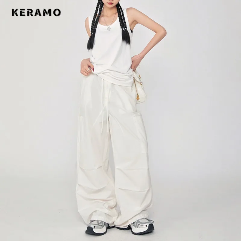 Female High Street Casual Overalls Solid Loose Wide Leg American Retro Women's Pants 2000's Oversized Pants Y2k Sports Pants
Female High Street Casual Overalls Solid Loose Wide Leg American Retro Women's Pants 2000's Oversized Pants Y2k Sports Pants