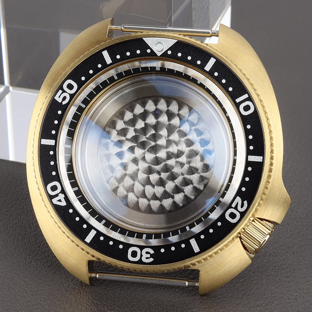 44mm Gold PVD Watch Case Sapphire Glass Aluminum bezel for NH35 NH36 4R35 Movement Mod SKX 6309 6105 Turtle Case At 4.1 o'clock
44mm Gold PVD Watch Case Sapphire Glass Aluminum bezel for NH35 NH36 4R35 Movement Mod SKX 6309 6105 Turtle Case At 4.1 o'clock