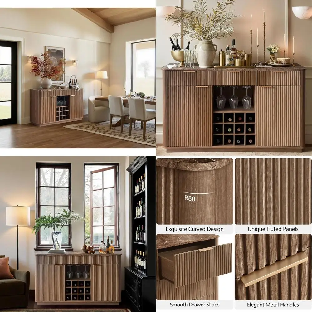 Тумба-бар в стиле середины века из орехового дерева с местом для хранения вина и стеллажами для бокалов
Тумба-бар в стиле середины века из орехового дерева с местом для хранения вина и стеллажами для бокалов